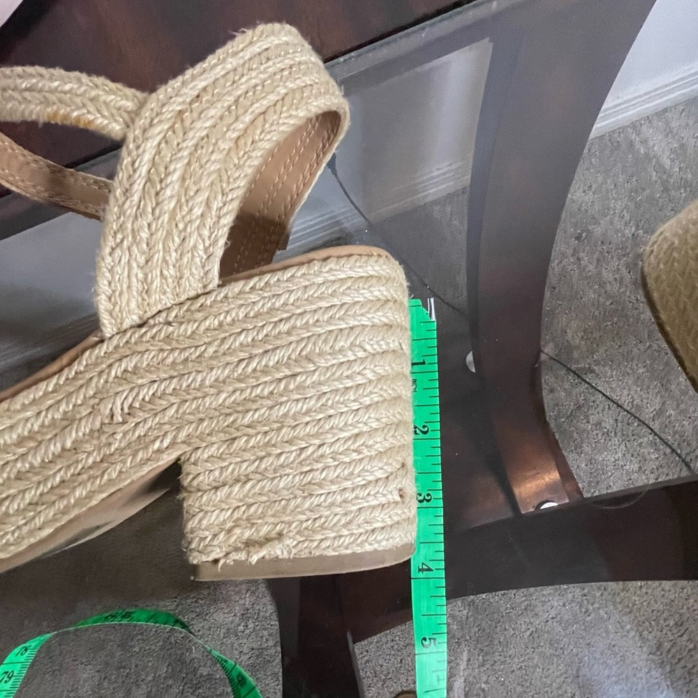 Soda- CASTLE Nude Woven Jute Wedge Heel Sandal in Size 7 - Picture 13 of 16